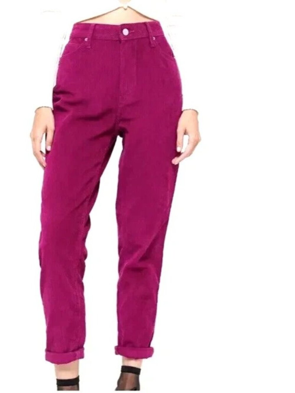 BDG Women's Corduroy Mom High-Rise Jeans Size 27 fushsia pink